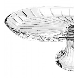 Prato Oval Com Pé 28cm Comprimento Por 14cm De Largura Em Vidro